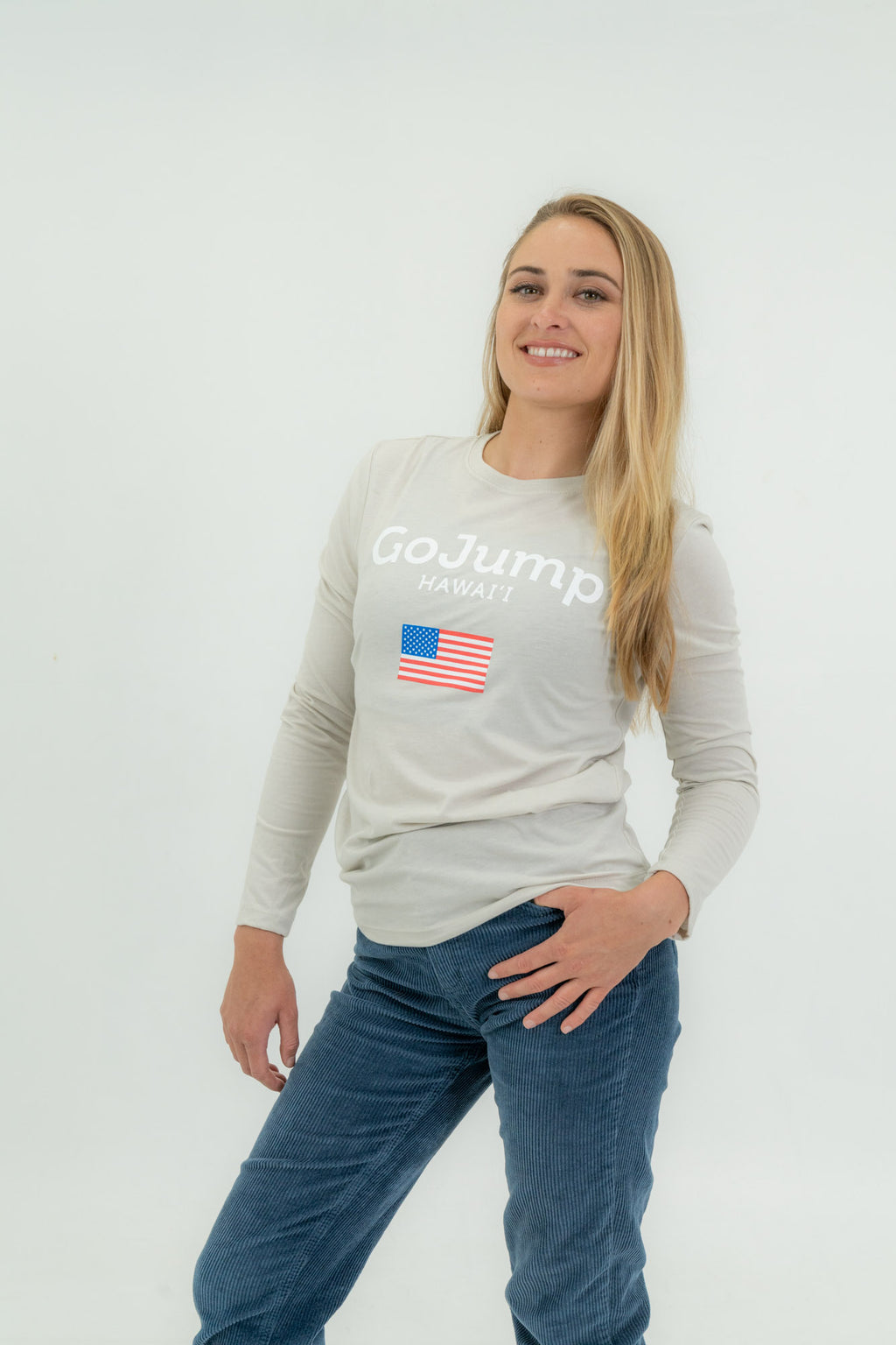 America Flag Hawaii - L/S Tee (F)